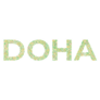 Doha Qatar Country Lettering Sticker