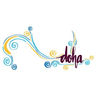 Doha Qatar Hand Drawn Lettering Sticker