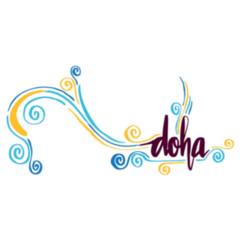 Doha Qatar Hand Drawn Lettering Sticker