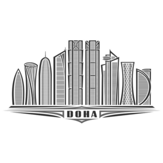 Doha, Qatar Monochrome Sticker