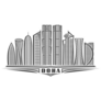 Doha, Qatar Monochrome Sticker