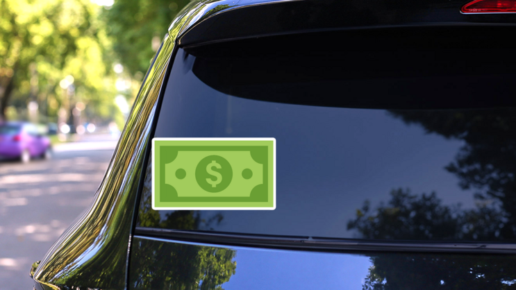 Dollar Bill Sticker on a Rear Car Window (New) example