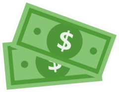 Dollar Bills Illustration Sticker