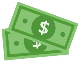 Dollar Bills Illustration Sticker