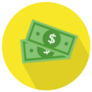 Dollar Bills Yellow Circle Sticker