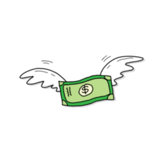 Dollar Wings Sticker