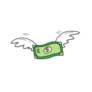Dollar Wings Sticker