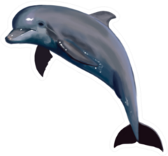 Dolphin Jump Isolated Sticker