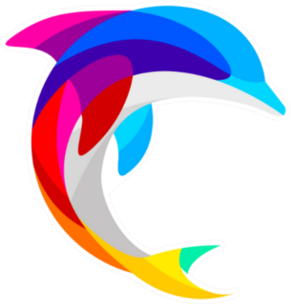 Dolphin Jump Logo Sticker