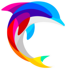 Dolphin Jump Logo Sticker