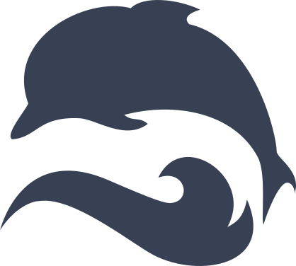 Dolphin Jumping Over Split Wave Sticker