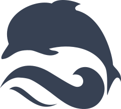 Dolphin Jumping Over Swirly Wave Sticker