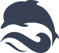 Dolphin Jumping Over Swirly Wave Sticker