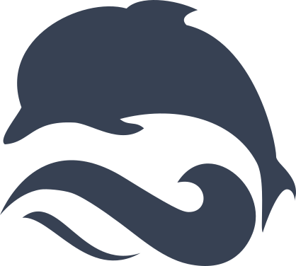 Dolphin Jumping Over Swirly Wave Sticker