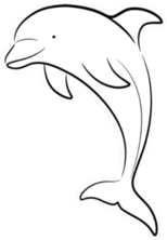 Dolphin Line Art Doodle Sticker