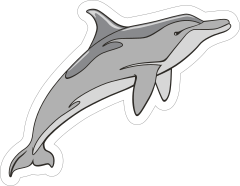 Dolphin Mascot Sticker