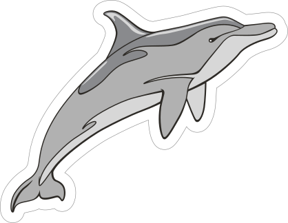 Dolphin Mascot Sticker