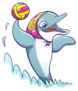 Dolphin Playing Water Polo Sticker