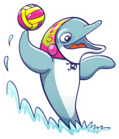 Dolphin Playing Water Polo Sticker