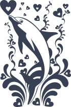 Dolphin With Hearts Sticker