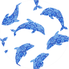 Dolphins Seamless Pattern Background Sticker