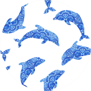 Dolphins Seamless Pattern Background Sticker