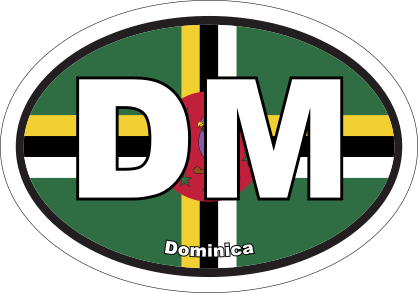Dominica DM Flag Oval Sticker