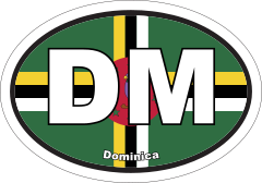 Dominica DM Flag Oval Sticker