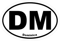 Dominica Dm Oval Sticker
