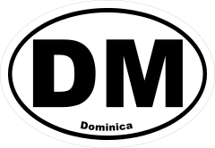 Dominica Dm Oval Sticker