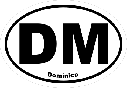 Dominica Dm Oval Sticker