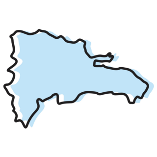 Dominican Republic Blue Map Sticker