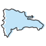 Dominican Republic Blue Map Sticker