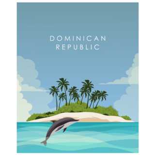 Dominican Republic Dolphin Sticker