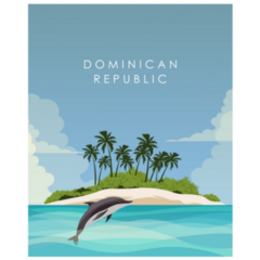 Dominican Republic Dolphin Sticker