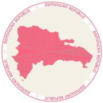 Dominican Republic Red Logo Sticker