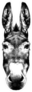Donkey Head Black And White Sketch Sticker