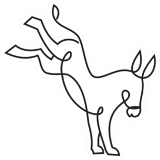 Donkey Kicking Simple Logo Sticker