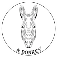 Donkey Logo On A Gray Background Sticker