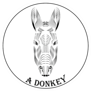 Donkey Logo On A Gray Background Sticker