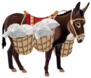 Donkey With A Heavy Load Illustration Sticker