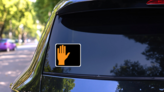 Dont Cross Sticker on a Rear Car Window (New) example