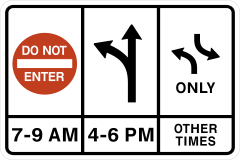 Dont Enter, Left And Straight, Left Only Other Times Sticker