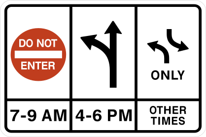 Dont Enter, Left And Straight, Left Only Other Times Sticker