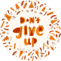 Dont Give Up Illustrated Type Sticker