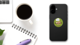 Dont Hurry Be Happy Sloth Sticker on a Phone (New) example