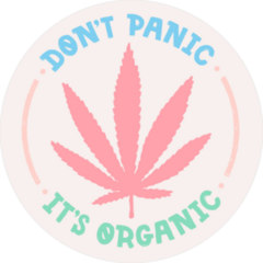 Dont Panic Its Organic Pink Cannabis Sticker