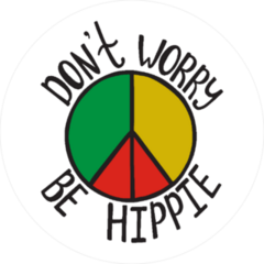 Dont Worry, Be Hippie Rasta Circle Sticker