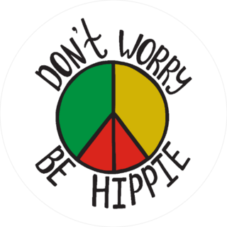 Dont Worry, Be Hippie Rasta Circle Sticker