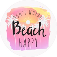 Dont Worry Beach Happy Watercolor Sticker